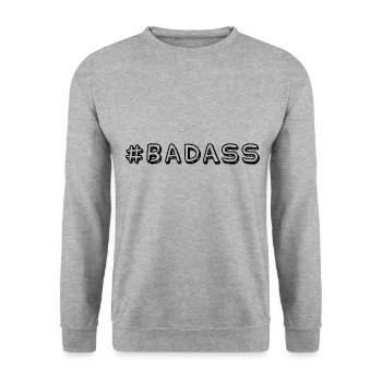 Badass - Sweat-shirt Unisexe - gris chiné - Devant - Alina (178cm) & Michal (187cm)