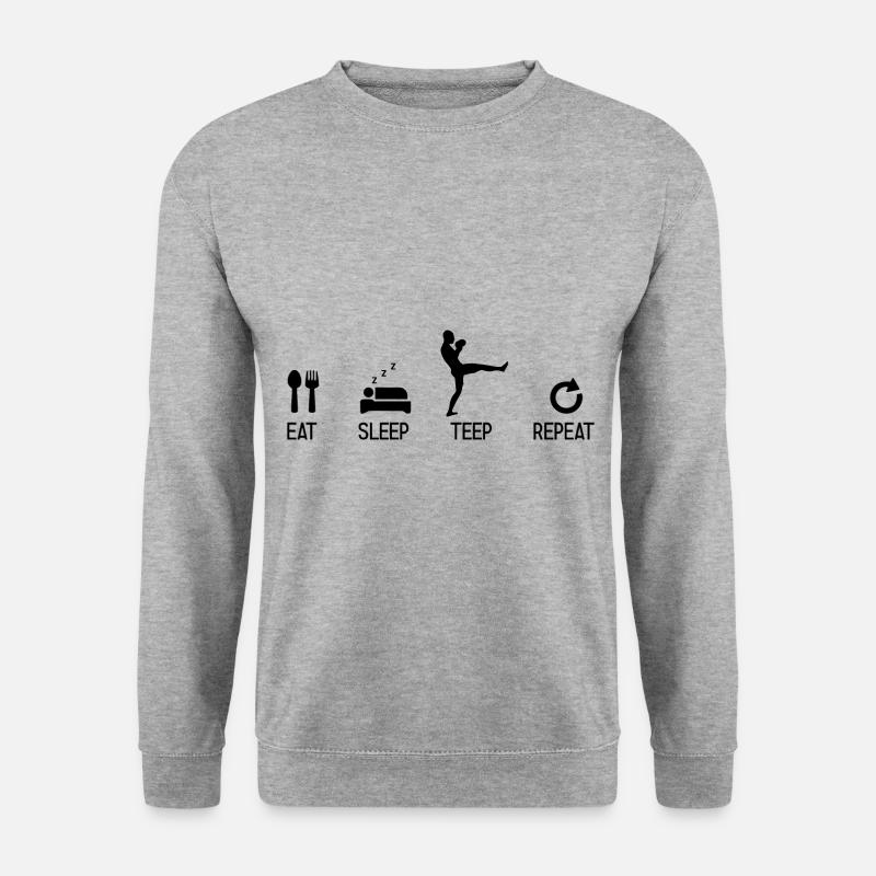 Thaiboxen Muay Thai - Unisex Pullover - Weißgrau meliert