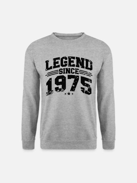 Legende seit 1975 Jahrgang Geburtstag Geschenk - Unisex Pullover - Weißgrau meliert
