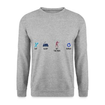 Boxsport Boxing - Unisex Pullover - Weißgrau meliert - Vorne - Alina (178cm) & Michal (187cm)