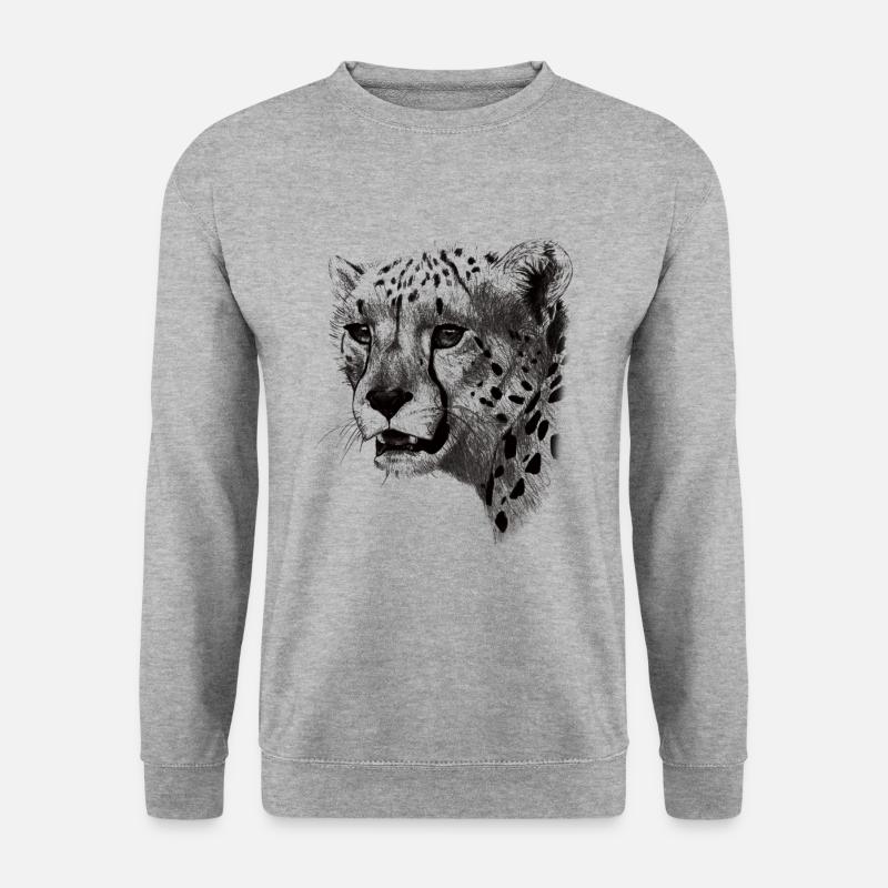 Gepardengesicht - Unisex Pullover - Weißgrau meliert