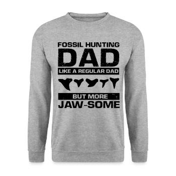 Paläontologe Designs Fossil Hunter Student - Unisex Pullover - Weißgrau meliert - Vorne - Alina (178cm) & Michal (187cm)