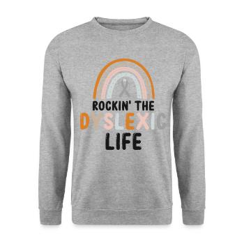 Dyslexia Awareness and Dyslexia Teachers - Unisex Sweatshirt - salt & pepper - Front - Alina (178cm) & Michal (187cm)