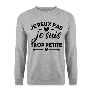 J'peux pas je suis trop petite - Sweat-shirt Unisexe - gris chiné - Devant - Alina (178cm) & Michal (187cm)