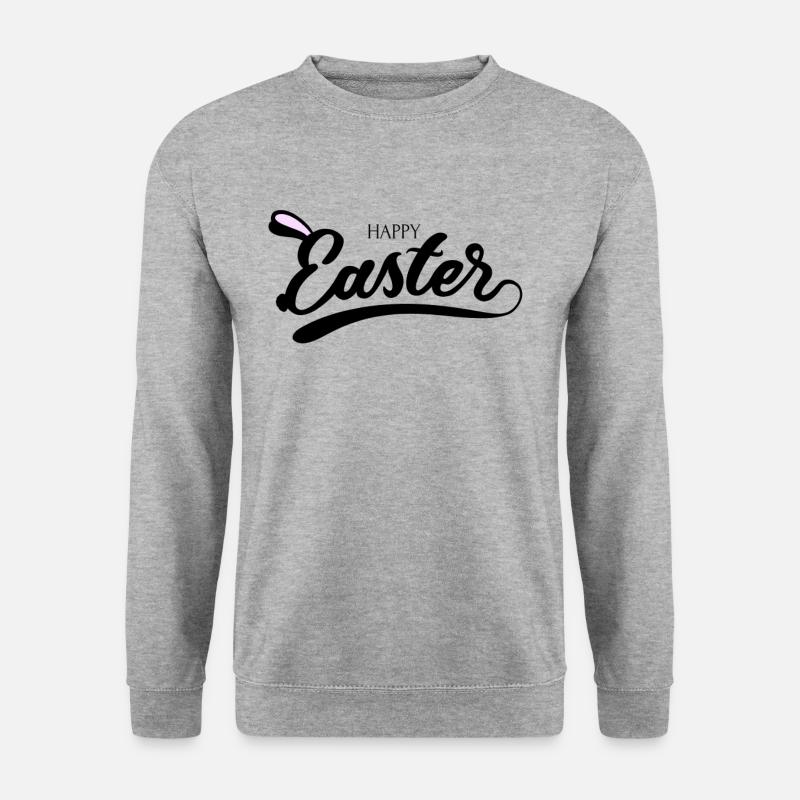 Happy Easter Easter Bunny Easter Egg Easter Easter - Unisex Pullover - Weißgrau meliert