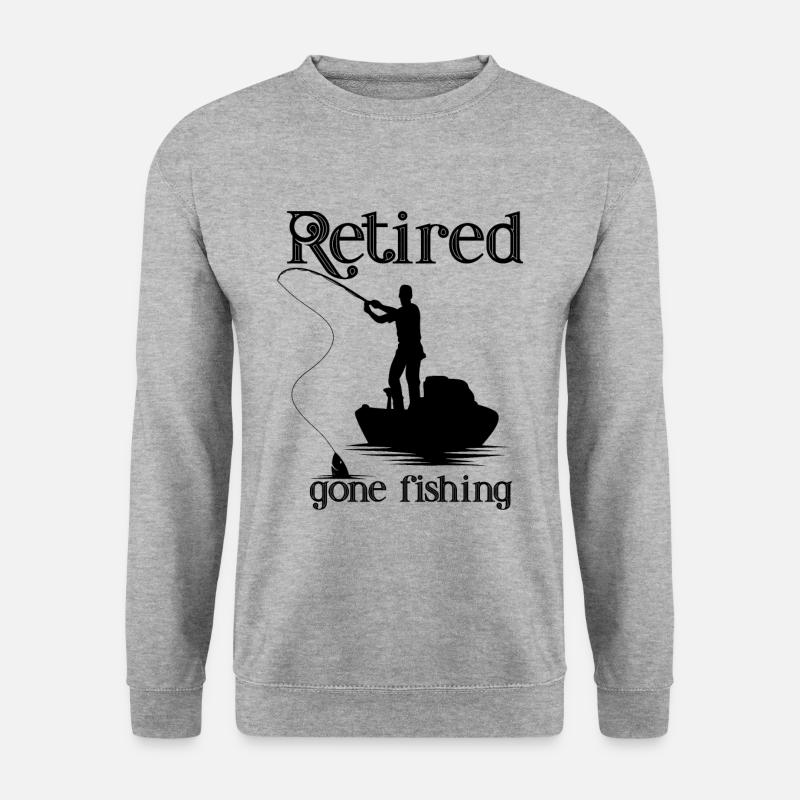 Retired Gone Fishing - Unisex Pullover - Weißgrau meliert