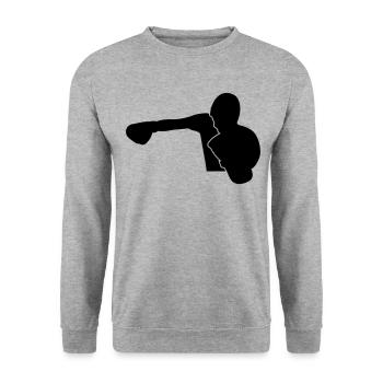 Boxer Beats KnockOut Design - Unisex Sweatshirt - salt & pepper - Front - Alina (178cm) & Michal (187cm)