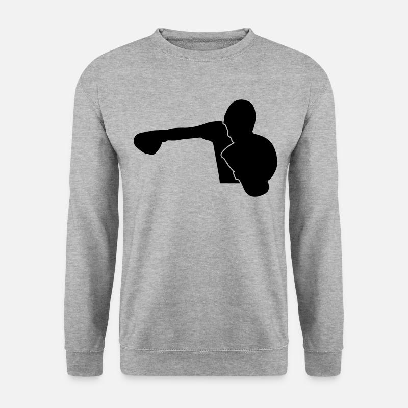 Boxer schlägt KnockOut Design - Unisex Pullover - Weißgrau meliert