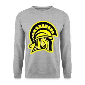Spartan Head Warrior Sparta Helmet - Unisex Sweatshirt - salt & pepper - Front - Alina (178cm) & Michal (187cm)