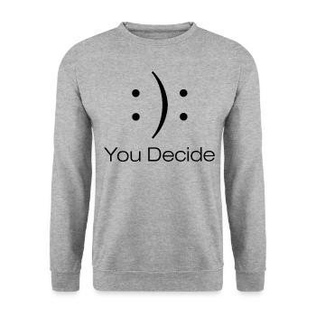 Saying humor fun funny funny humorous fun - Unisex Sweatshirt - salt & pepper - Front - Alina (178cm) & Michal (187cm)