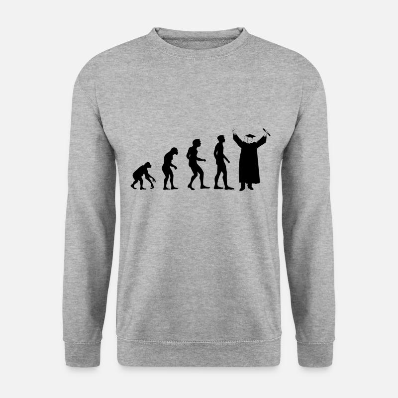 Evolution Abschluss - Unisex Pullover - Weißgrau meliert