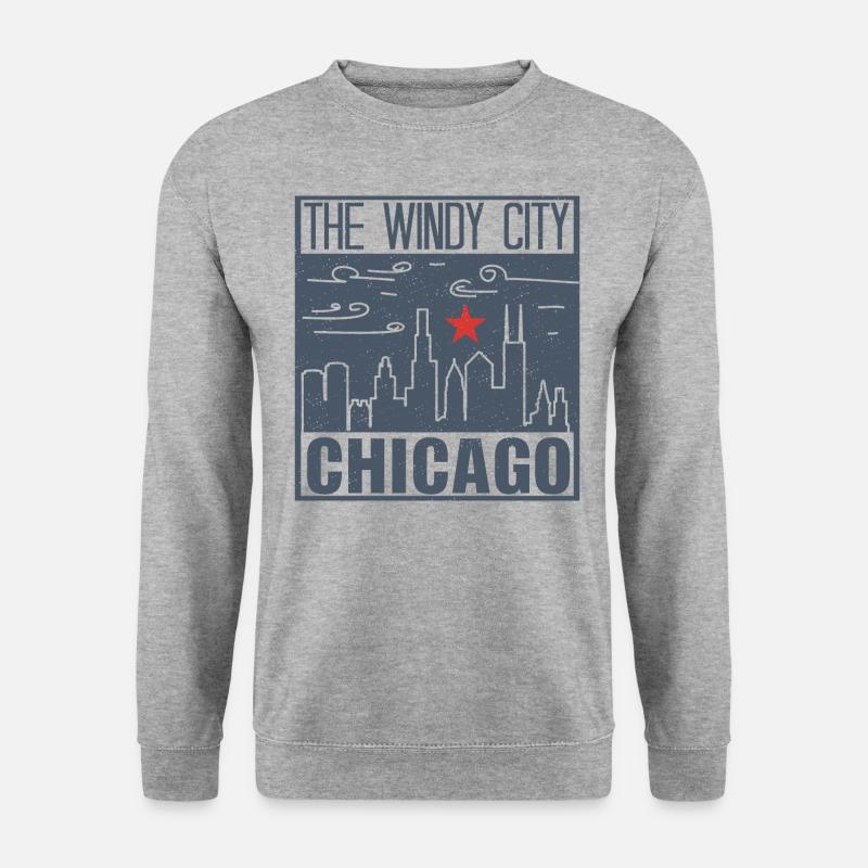Chicago - Unisex Pullover - Weißgrau meliert