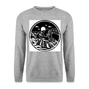 Machu Picchu - Unisex Sweatshirt - salt & pepper - Front - Alina (178cm) & Michal (187cm)