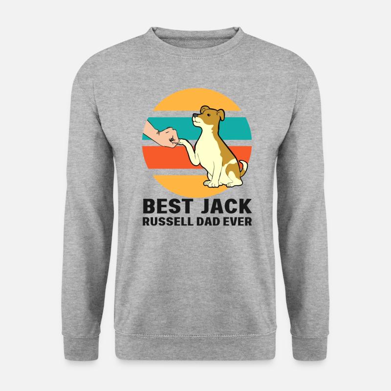 Jack Russel Papa - Unisex Pullover - Weißgrau meliert