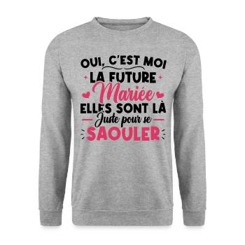 Oui, c'est moi la future mariée - Sweat-shirt Unisexe - gris chiné - Devant - Alina (178cm) & Michal (187cm)