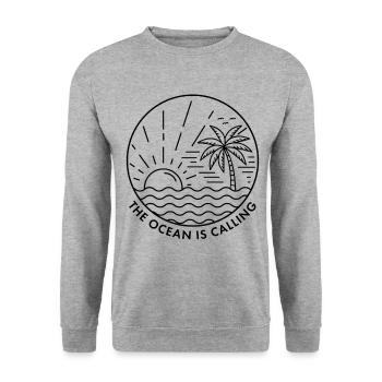 Der Ozean ruft - Unisex Pullover - Weißgrau meliert - Vorne - Alina (178cm) & Michal (187cm)