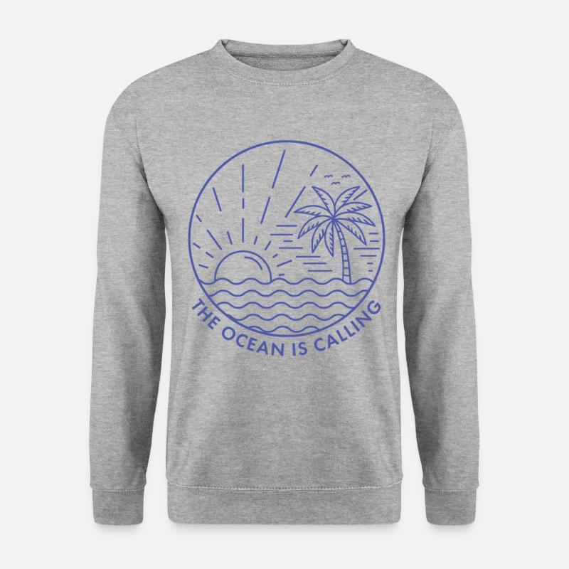 Der Ozean ruft - Unisex Pullover - Weißgrau meliert