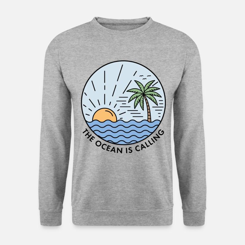 Der Ozean ruft - Unisex Pullover - Weißgrau meliert