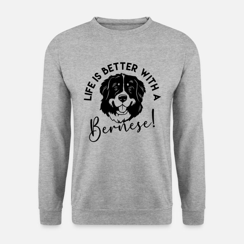 Berner Sennenhund - Unisex Pullover - Weißgrau meliert