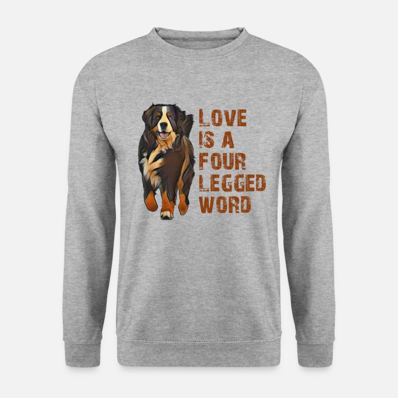Berner Sennenhund - Unisex Pullover - Weißgrau meliert