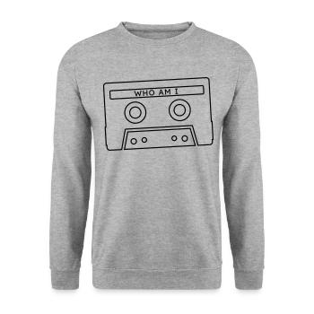 Retro Audio Cassette - Unisex Sweatshirt - salt & pepper - Front - Alina (178cm) & Michal (187cm)