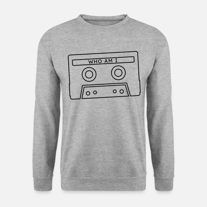 Retro Audiokassette - Unisex Pullover - Weißgrau meliert