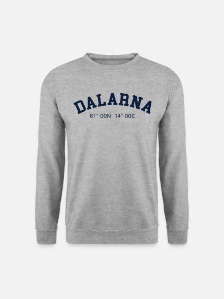 Dalarna Schweden Koordinaten GPS Karte Wandern - Unisex Pullover - Weißgrau meliert