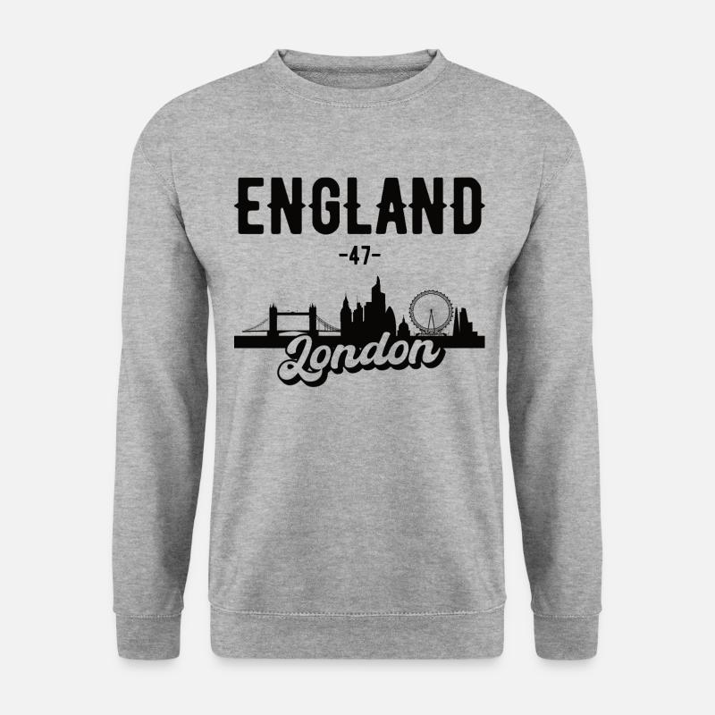 London Skyline England Geschenk - Unisex Pullover - Weißgrau meliert