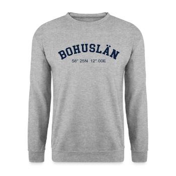 Bohuslän Sweden Coordinates GPS Map Hiking - Unisex Sweatshirt - salt & pepper - Front - Alina (178cm) & Michal (187cm)