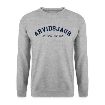 Arvidsjaur Sweden Coordinates GPS Map Hiking - Unisex Sweatshirt - salt & pepper - Front - Alina (178cm) & Michal (187cm)