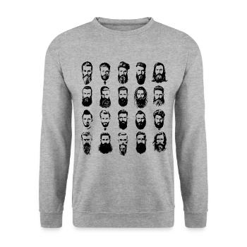 so viele Bärte - Unisex Pullover - Weißgrau meliert - Vorne - Alina (178cm) & Michal (187cm)