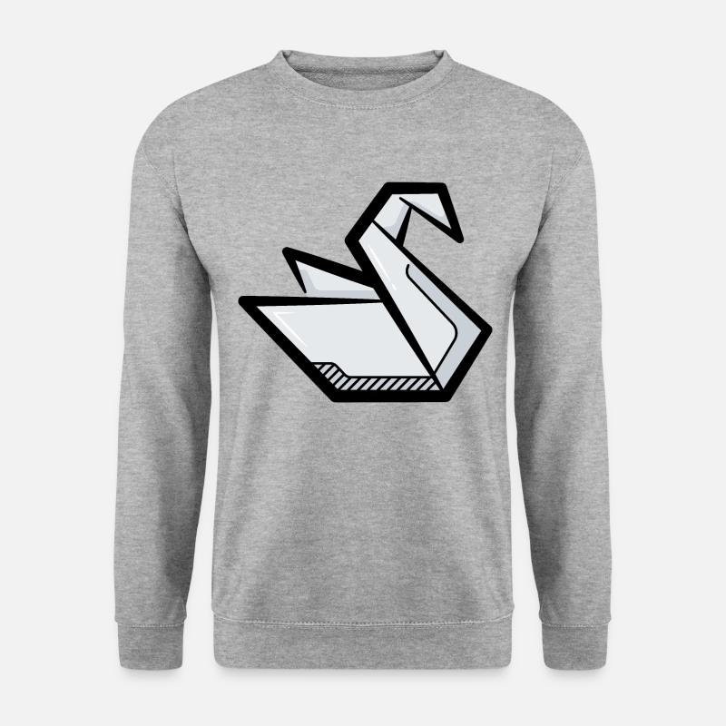 Origami - Unisex Pullover - Weißgrau meliert