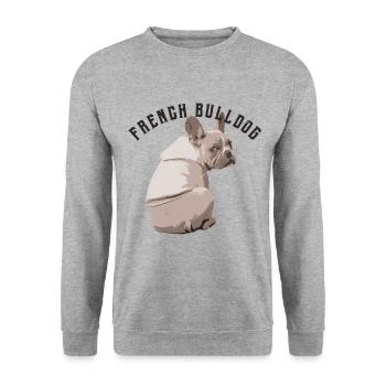 Bouledogue français avec capuche - Sweat-shirt Unisexe - gris chiné - Devant - Alina (178cm) & Michal (187cm)