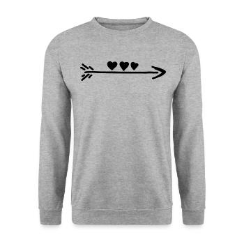 Cœur coeur - Sweat-shirt Unisexe - gris chiné - Devant - Alina (178cm) & Michal (187cm)