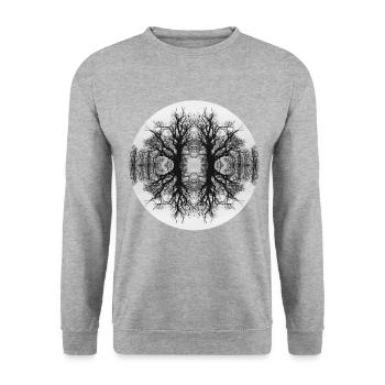 Tree - Unisex Pullover - Weißgrau meliert - Vorne - Alina (178cm) & Michal (187cm)