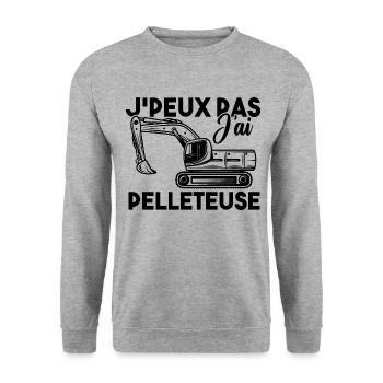 J peux pas j ai pelleteuse - Sweat-shirt Unisexe - gris chiné - Devant - Alina (178cm) & Michal (187cm)