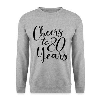 Vive le 80e anniversaire de ses 80 ans - Sweat-shirt Unisexe - gris chiné - Devant - Alina (178cm) & Michal (187cm)
