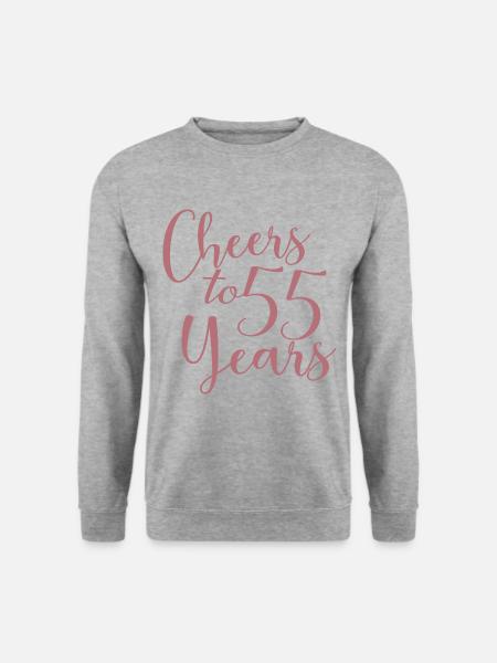 Proost op 55 jaar 55e verjaardag - Uniseks sweater - witgrijs gemêleerd