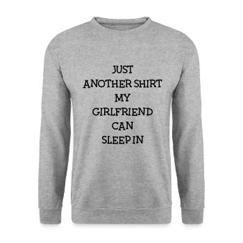 Shirt my girlfriend can sleep in - Unisex Sweatshirt - salt & pepper - Front - Alina (178cm) & Michal (187cm)