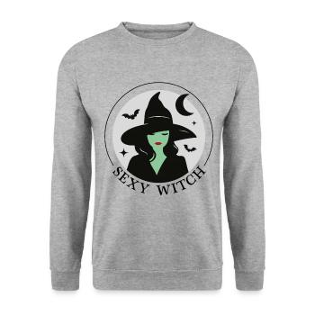 Sexy Witch - Unisex Sweatshirt - salt & pepper - Front - Alina (178cm) & Michal (187cm)