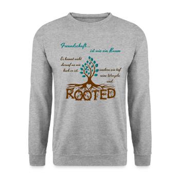 Freundschaft - bunt - Unisex Pullover - Weißgrau meliert - Vorne - Alina (178cm) & Michal (187cm)