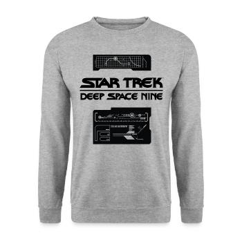 Star Trek Deep Space Nine Stellar Cartography Noir - Sweat-shirt Unisexe - gris chiné - Devant - Alina (178cm) & Michal (187cm)