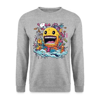 Doodle - Unisex Pullover - Weißgrau meliert - Vorne - Alina (178cm) & Michal (187cm)