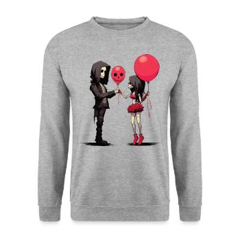 Gothic Love - Unisex Sweatshirt - salt & pepper - Front - Alina (178cm) & Michal (187cm)