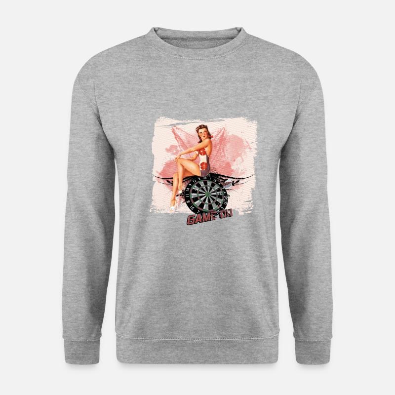 Pin up Game on - Unisex Pullover - Weißgrau meliert