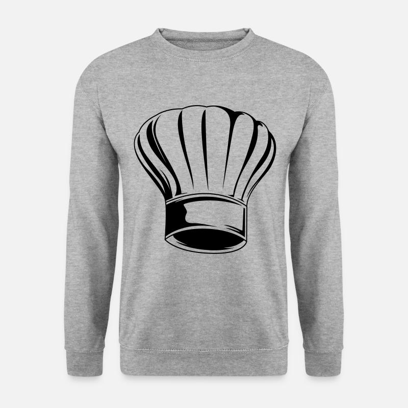 kochmütze cooking kochen symbol - Unisex Pullover - Weißgrau meliert