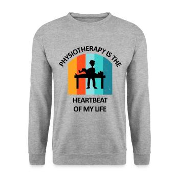 Physiotherapist Humorous Gift Saying Funny - Unisex Sweatshirt - salt & pepper - Front - Alina (178cm) & Michal (187cm)