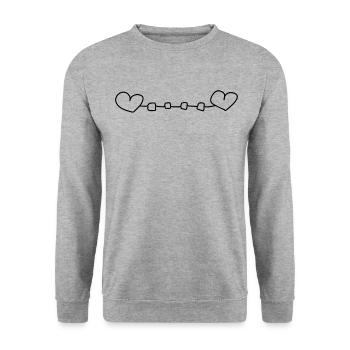 Cœur coeur - Sweat-shirt Unisexe - gris chiné - Devant - Alina (178cm) & Michal (187cm)