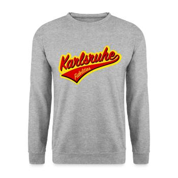 KARLSRUHE YELLOW RED - Unisex Pullover - Weißgrau meliert - Vorne - Alina (178cm) & Michal (187cm)