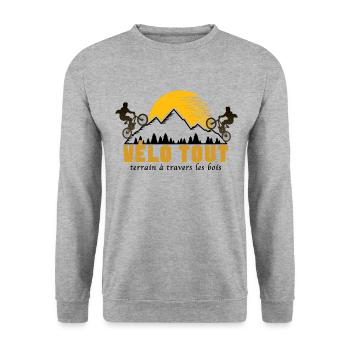 Vélo tout terrain à travers les bois - Sweat-shirt Unisexe - gris chiné - Devant - Alina (178cm) & Michal (187cm)
